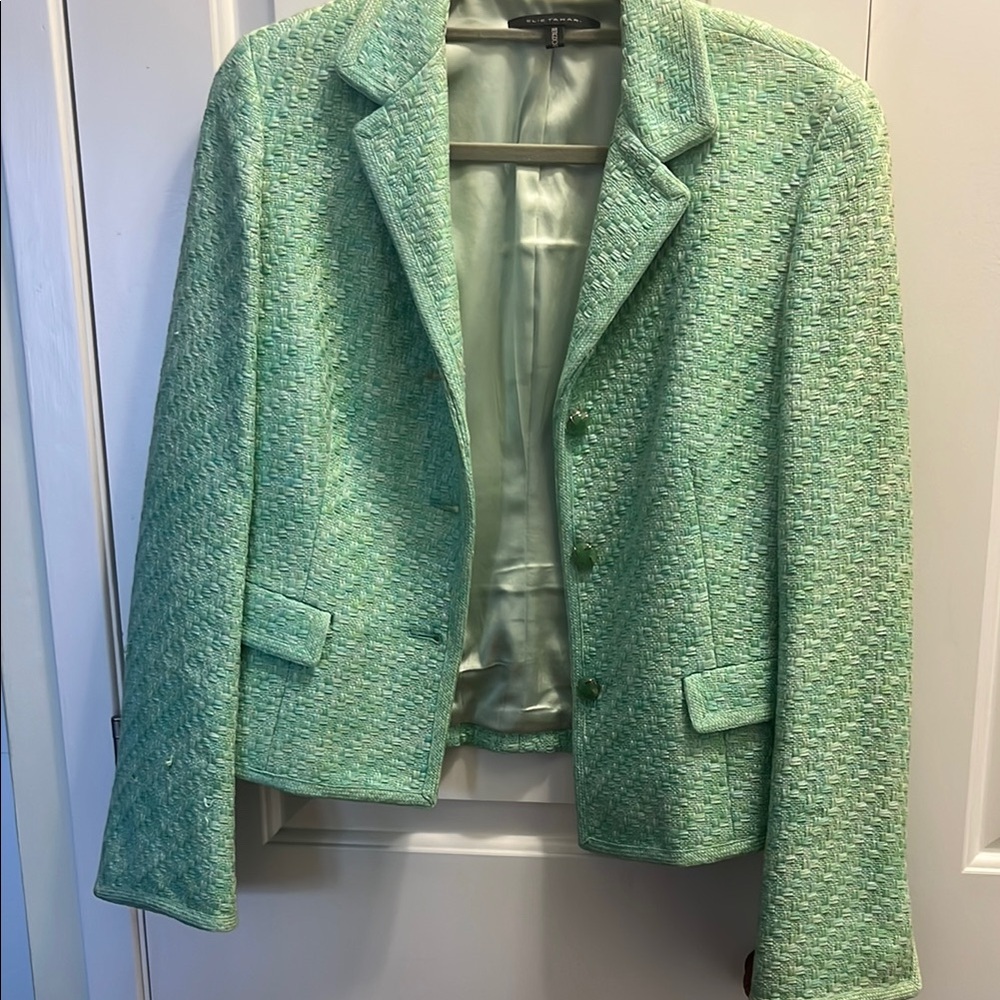 Elie Tahari Green Blazer Tailored Suit Jacket
